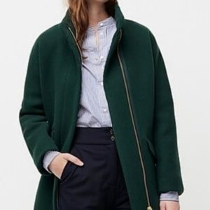 NWOT J. Crew Cocoon coat in stadium wool- perfect shade of green